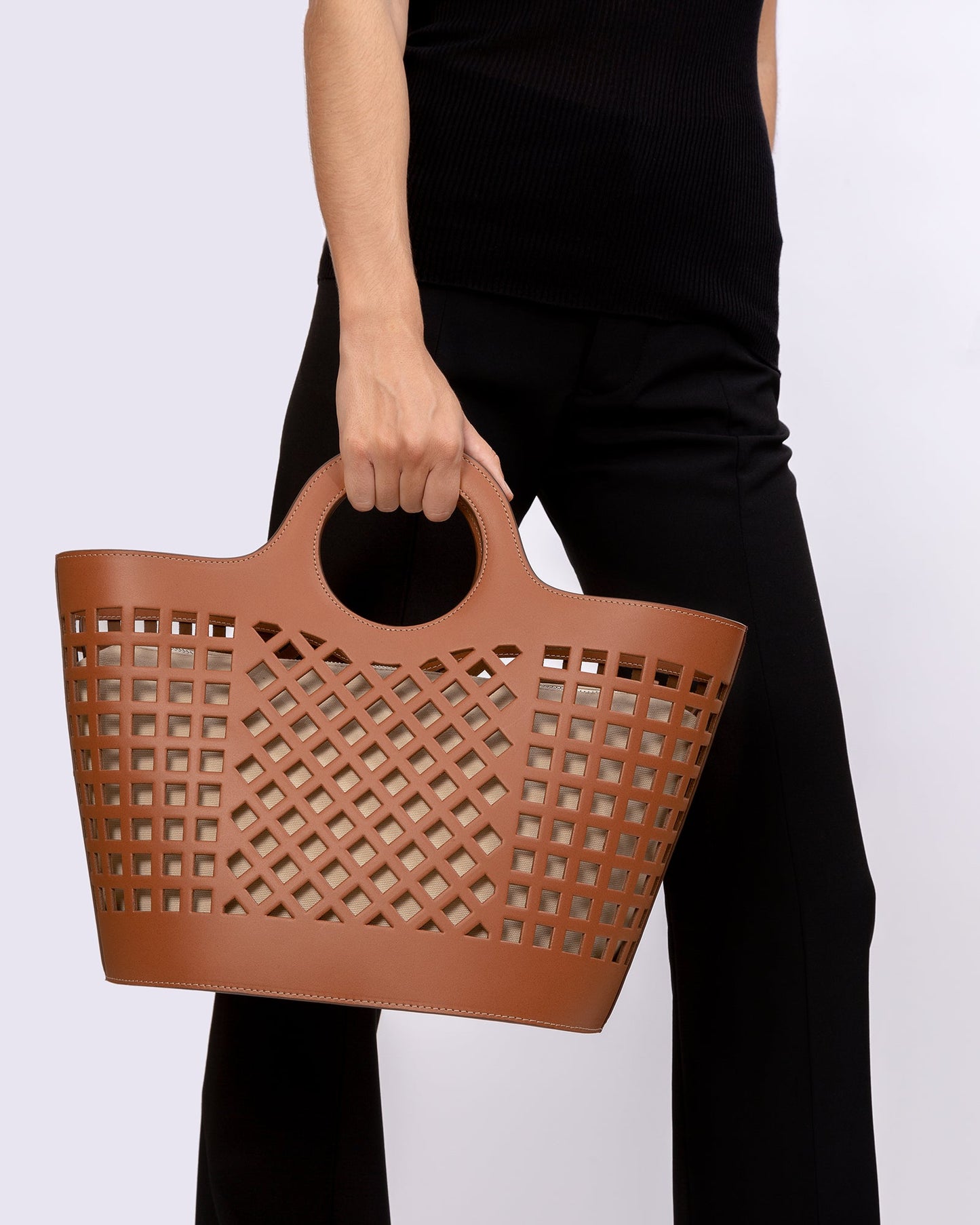 COLMADO - Cut-out Leather Tote Bag - Hereu on sale