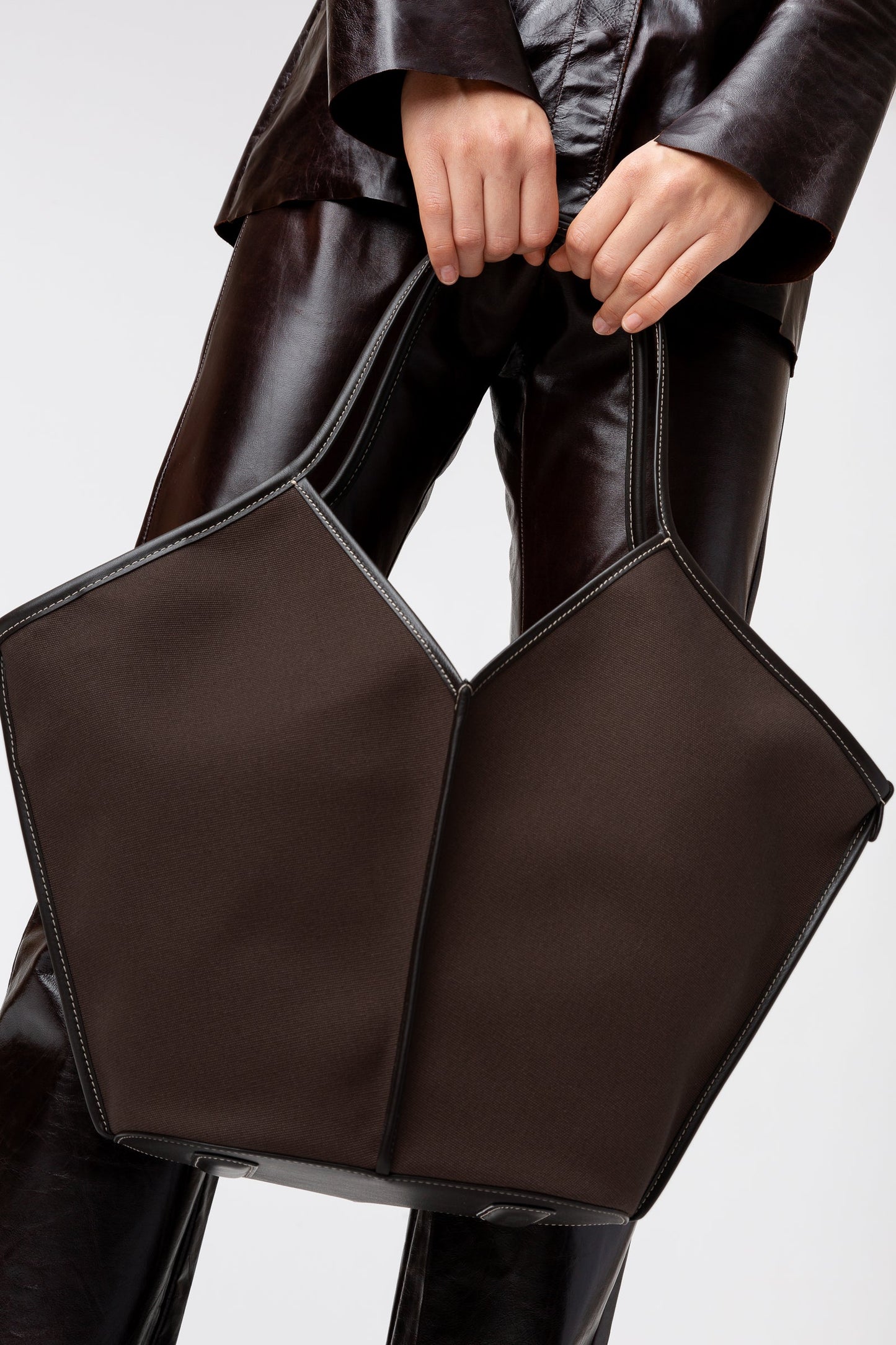 CALELLA - Leather-trimmed Organic Cotton Tote Bag - Hereu discount