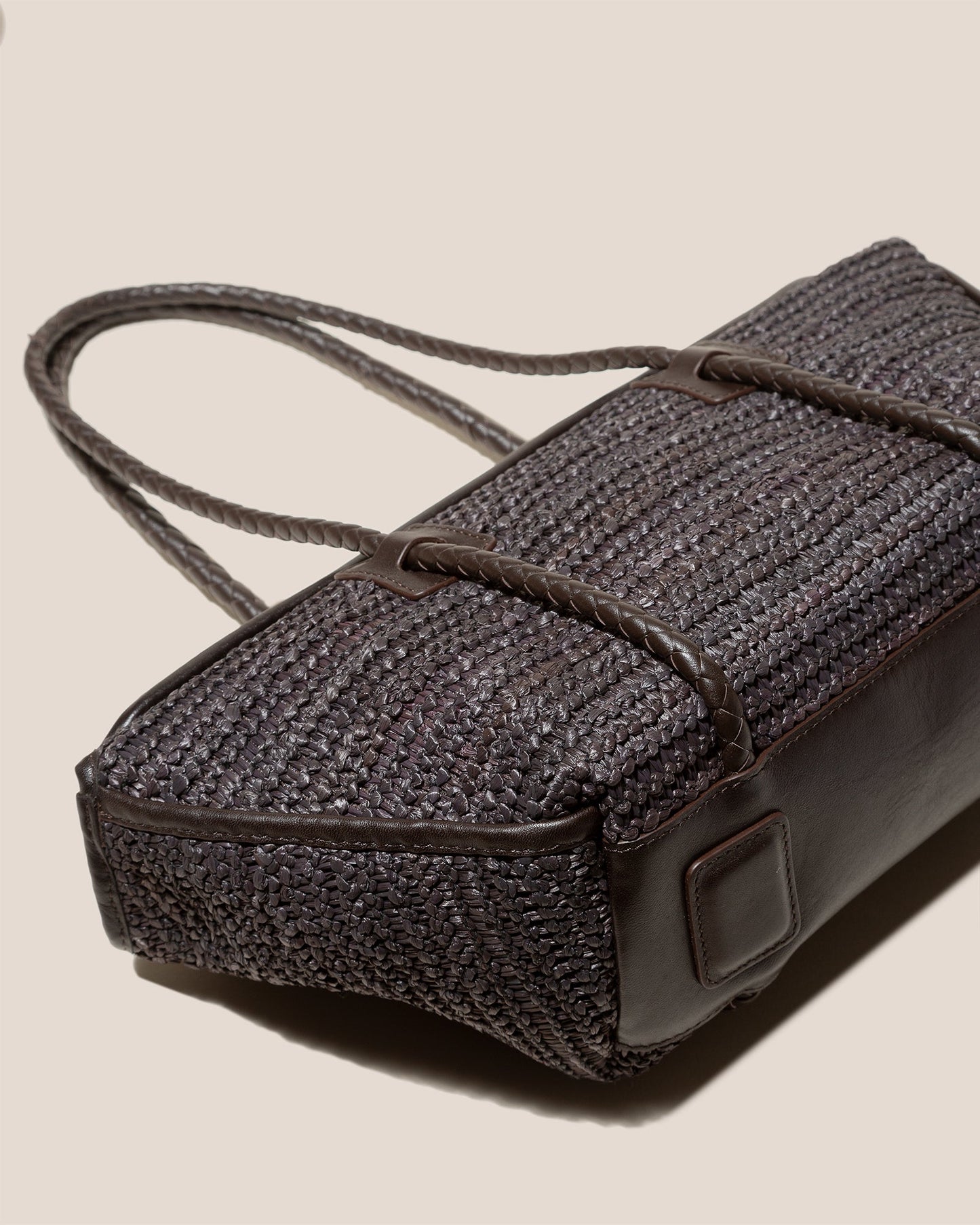 FORNA RAFFIA - Leather Framed Shoulder Bag - Hereu outlet