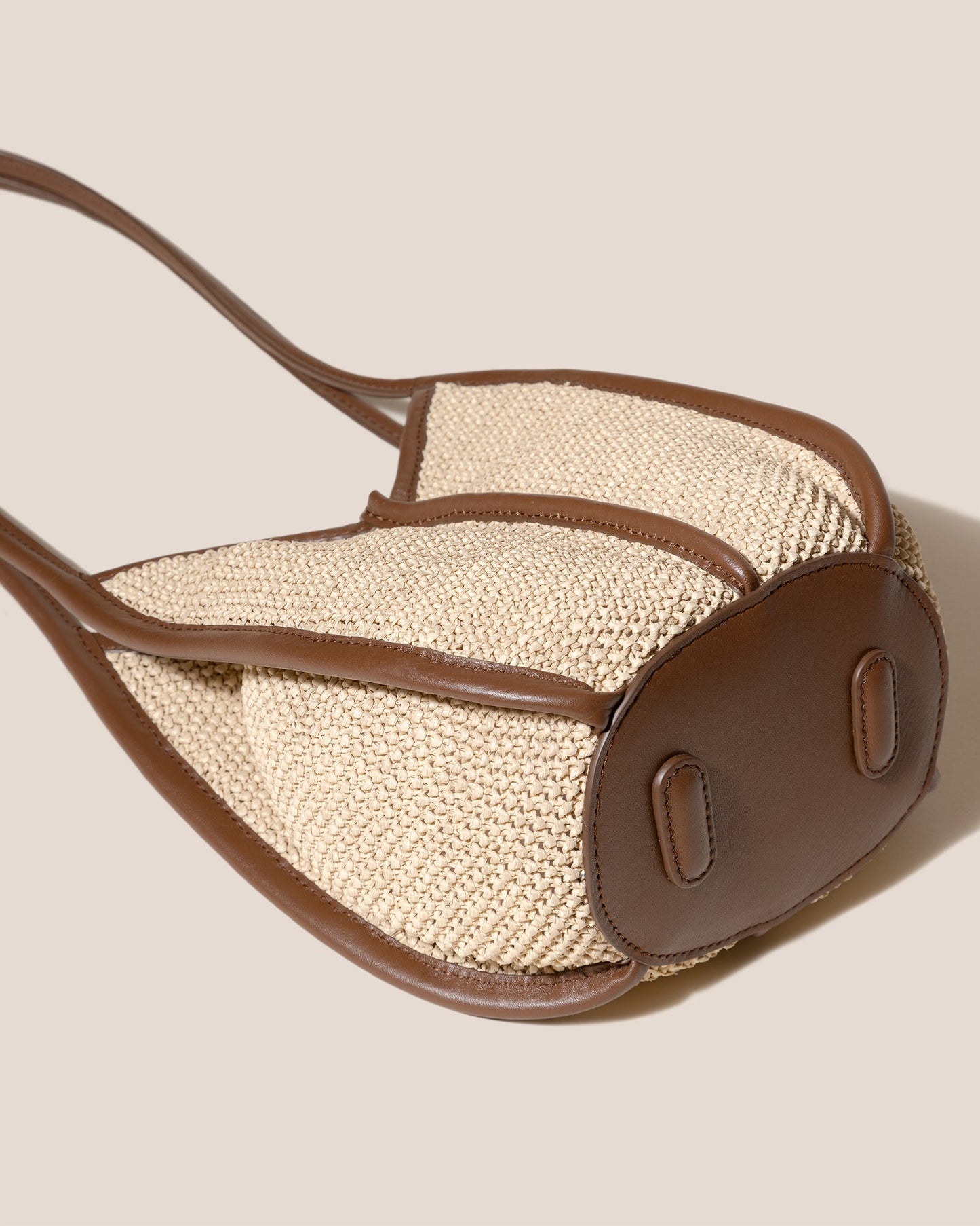CALELLA BUCKET SOFT RAFFIA - Leather-trimmed Shoulder Bag - Hereu outlet