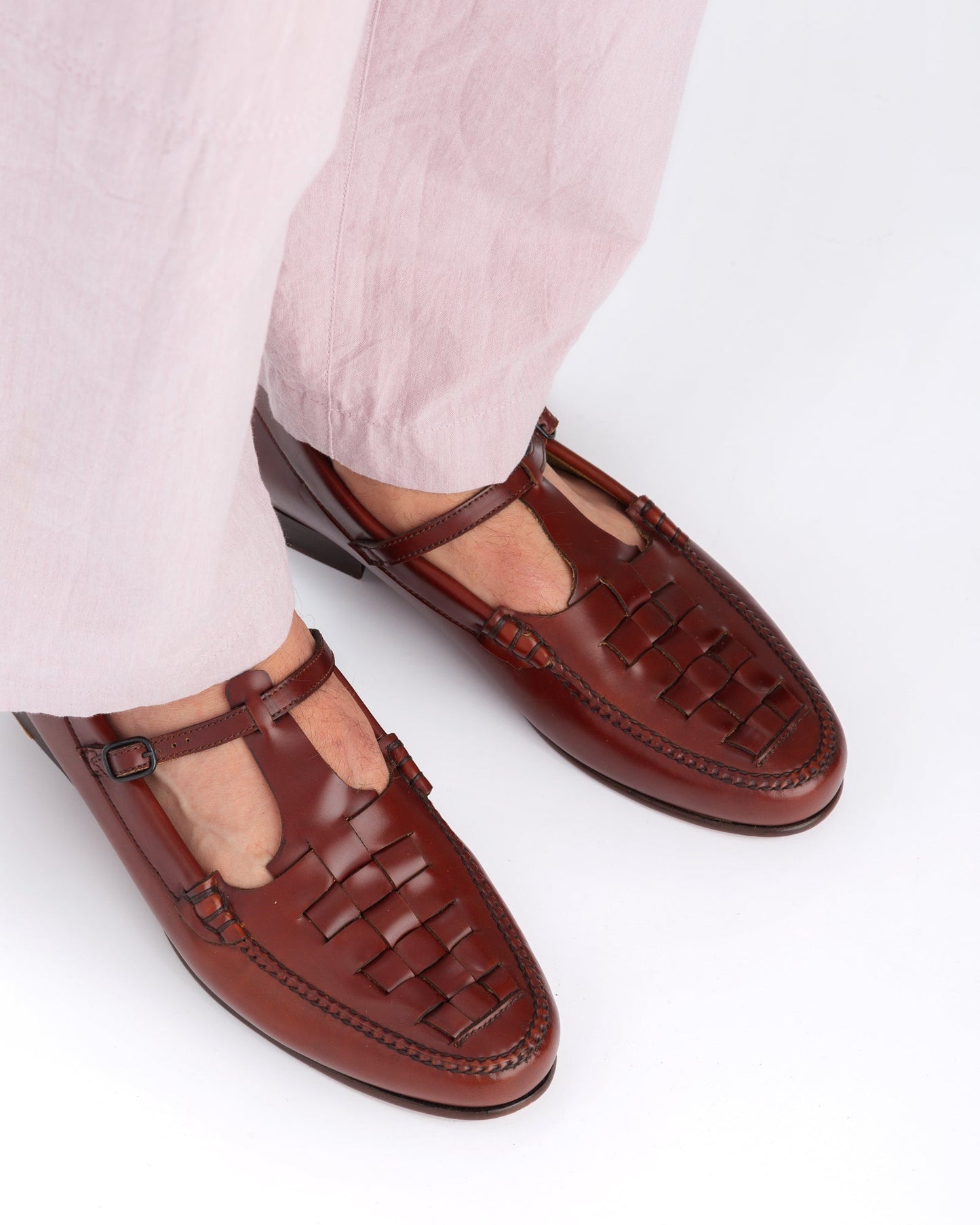 MAQUEDA - Interwoven T-Bar Loafer - Hereu on sale