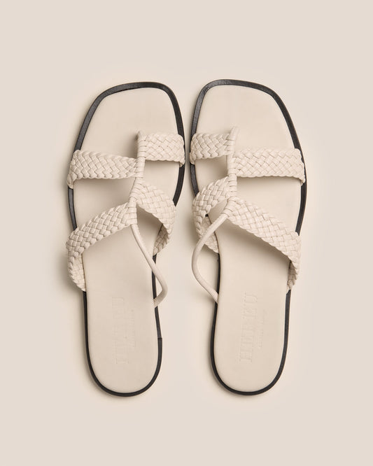 LINA WOVEN - Strappy Toe-Post Sandal - Hereu discount