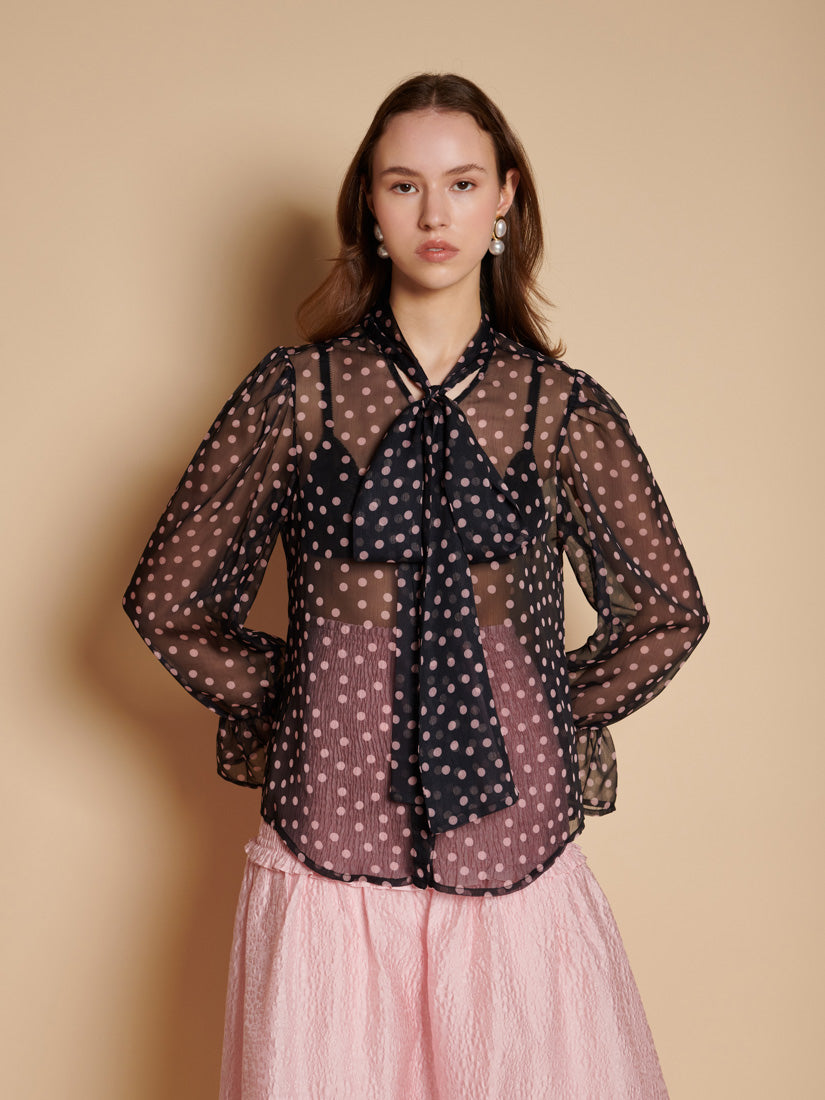 Tops Black And Pink Spots | Sister Jane discount