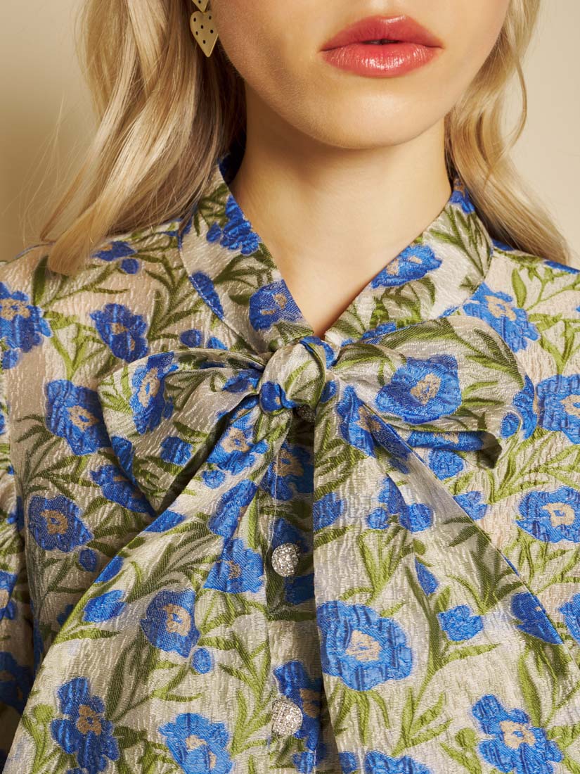 Tops Leaf Green, Blue Floral | Sister Jane for sale