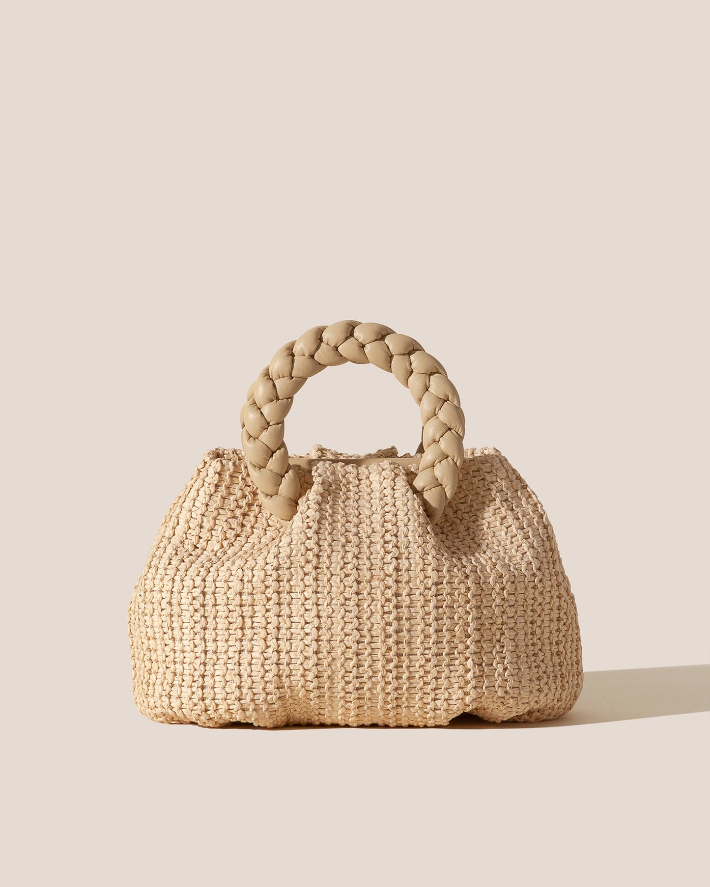 BOMBON M RAFFIA - Medium Plaited-handle Raffia Handbag - Hereu near me