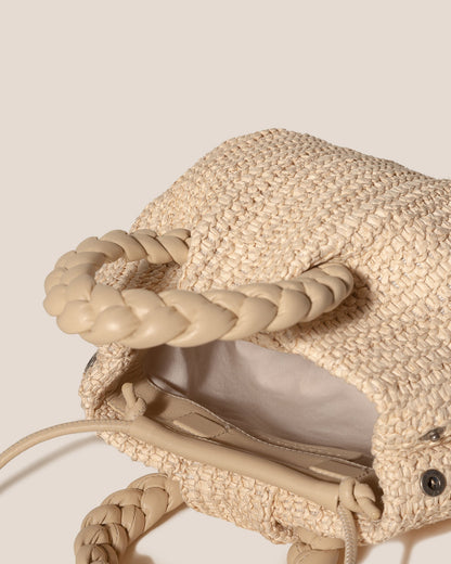 BOMBON M RAFFIA - Medium Plaited-handle Raffia Handbag - Hereu near me