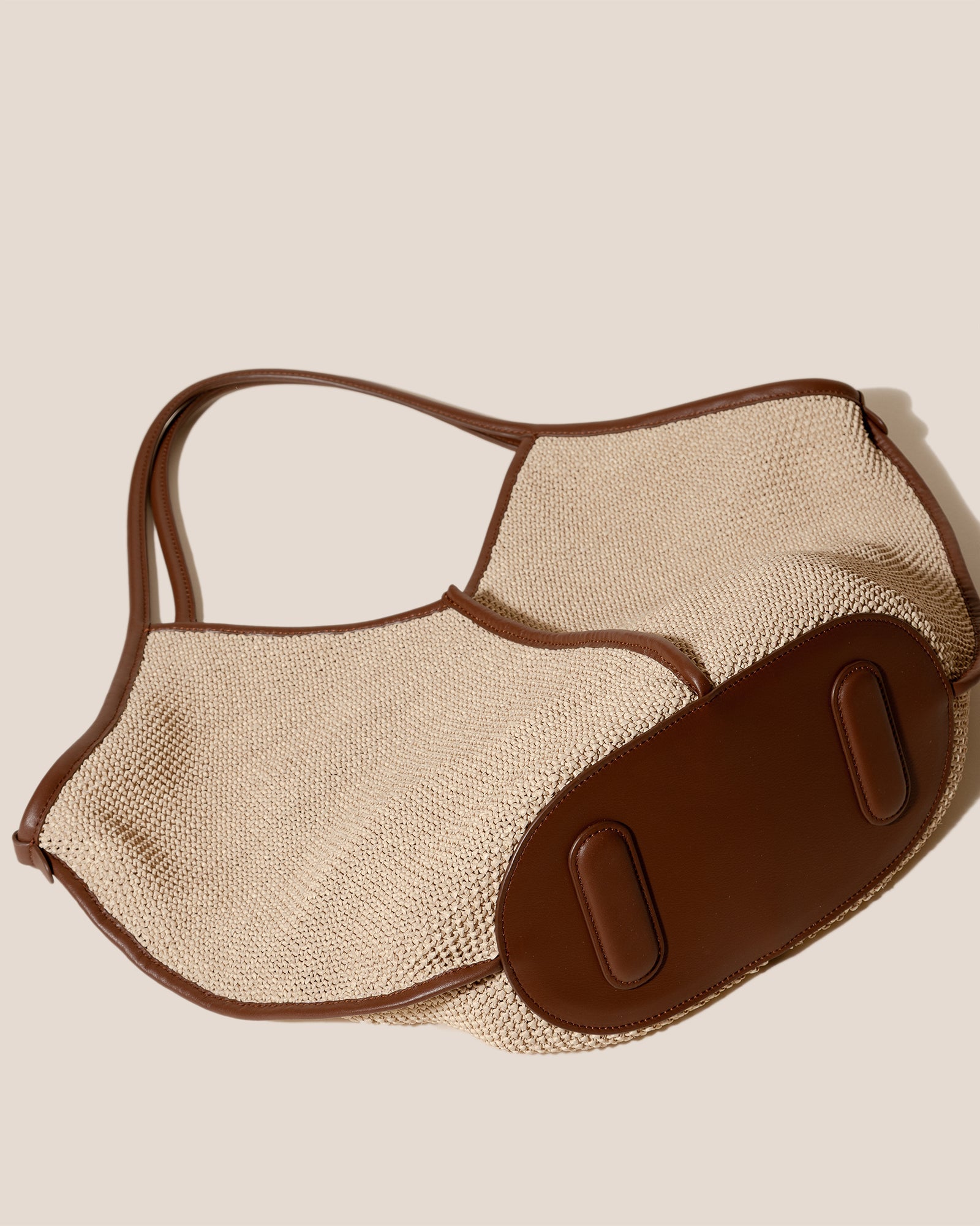 CALELLA SOFT RAFFIA - Leather-trimmed Tote Bag - Hereu for sale