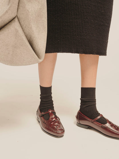 MAQUEDA - Interwoven T-Bar Loafer - Hereu for sale