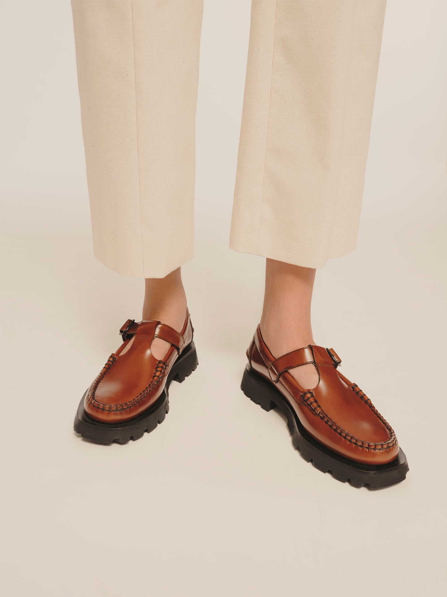 ALBER SPORT - Tread Sole T-Bar Loafer - Hereu for sale