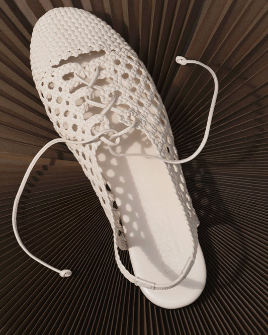 SARDANA - Lace-up Woven Slingback Sandal - Hereu discount
