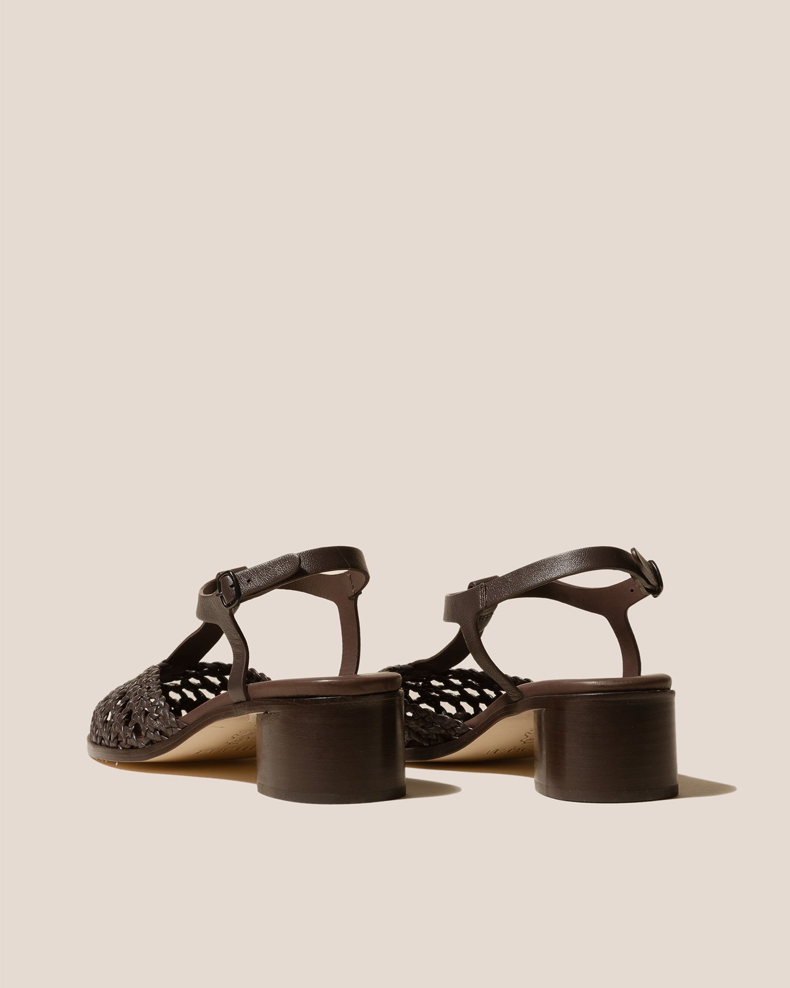 GABIA - Heeled Woven T-bar Sandal - Hereu US