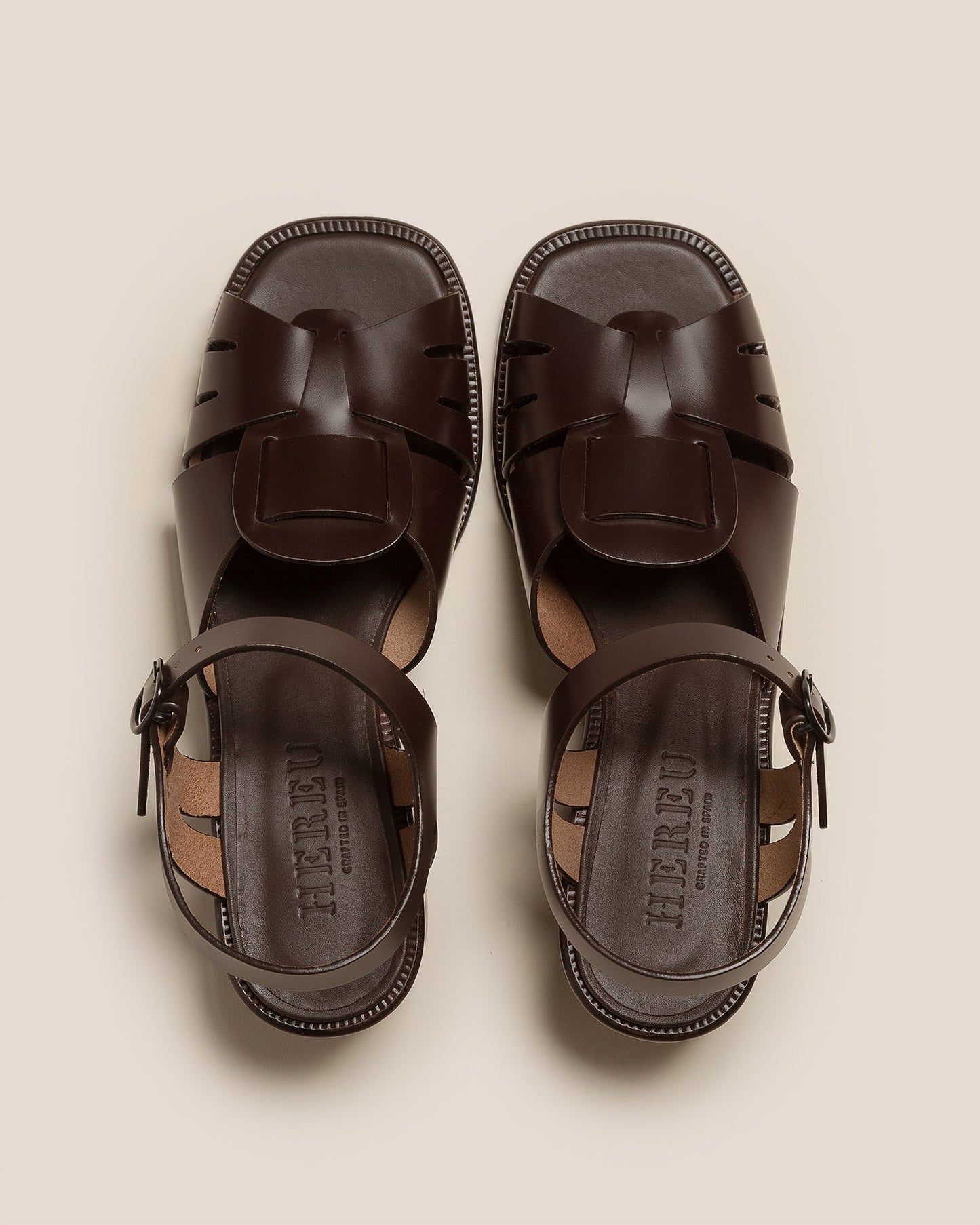 ANCORA SQUARED HEELED - Open-Toe Fisherman Sandal - Hereu near me