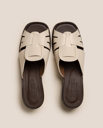 ANCORA SQUARED HEELED SLIDE - Heeled Fisherman Slide - Hereu for sale
