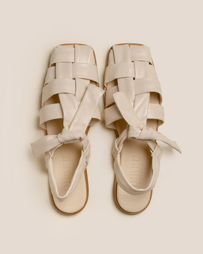 BENA - Interwoven Knotted T-bar Sandal - Hereu on sale