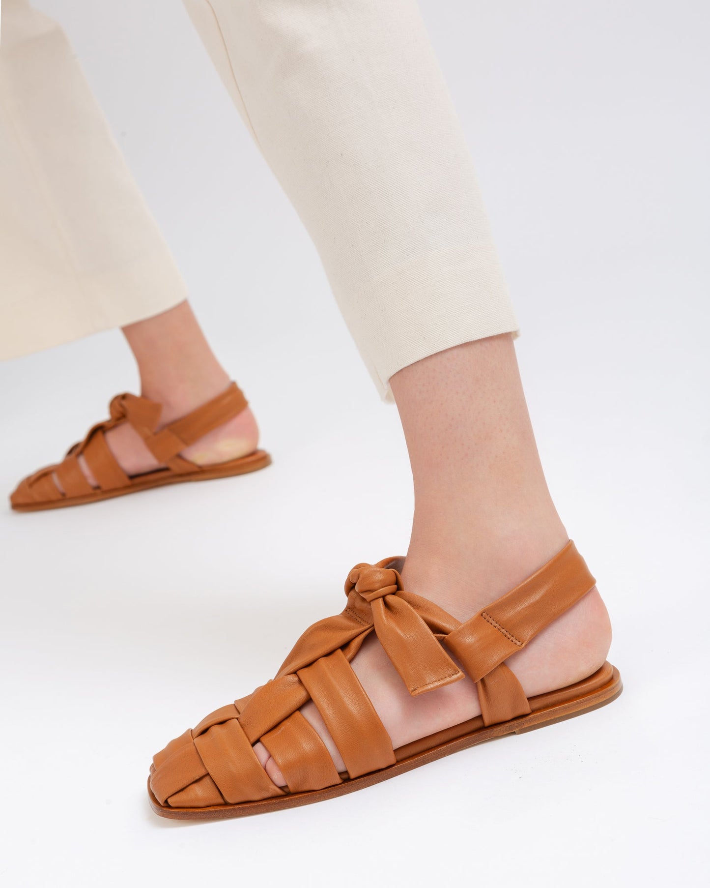 BENA - Interwoven Knotted T-bar Sandal - Hereu on sale