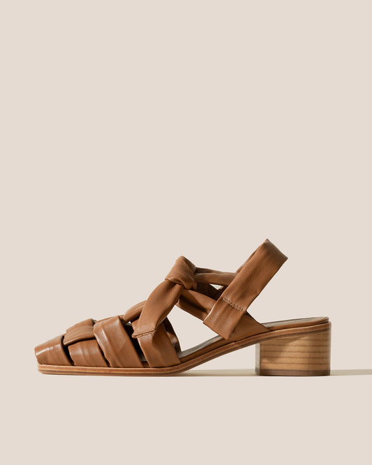 BENA HEELED - Interwoven Knotted T-bar Heeled Sandal - Hereu outlet