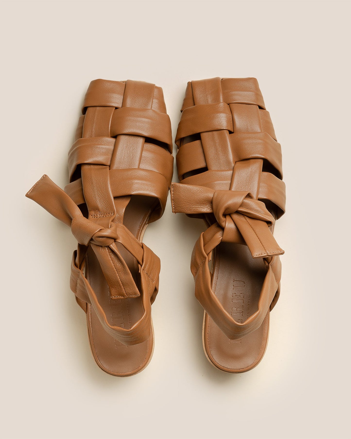 BENA HEELED - Interwoven Knotted T-bar Heeled Sandal - Hereu outlet