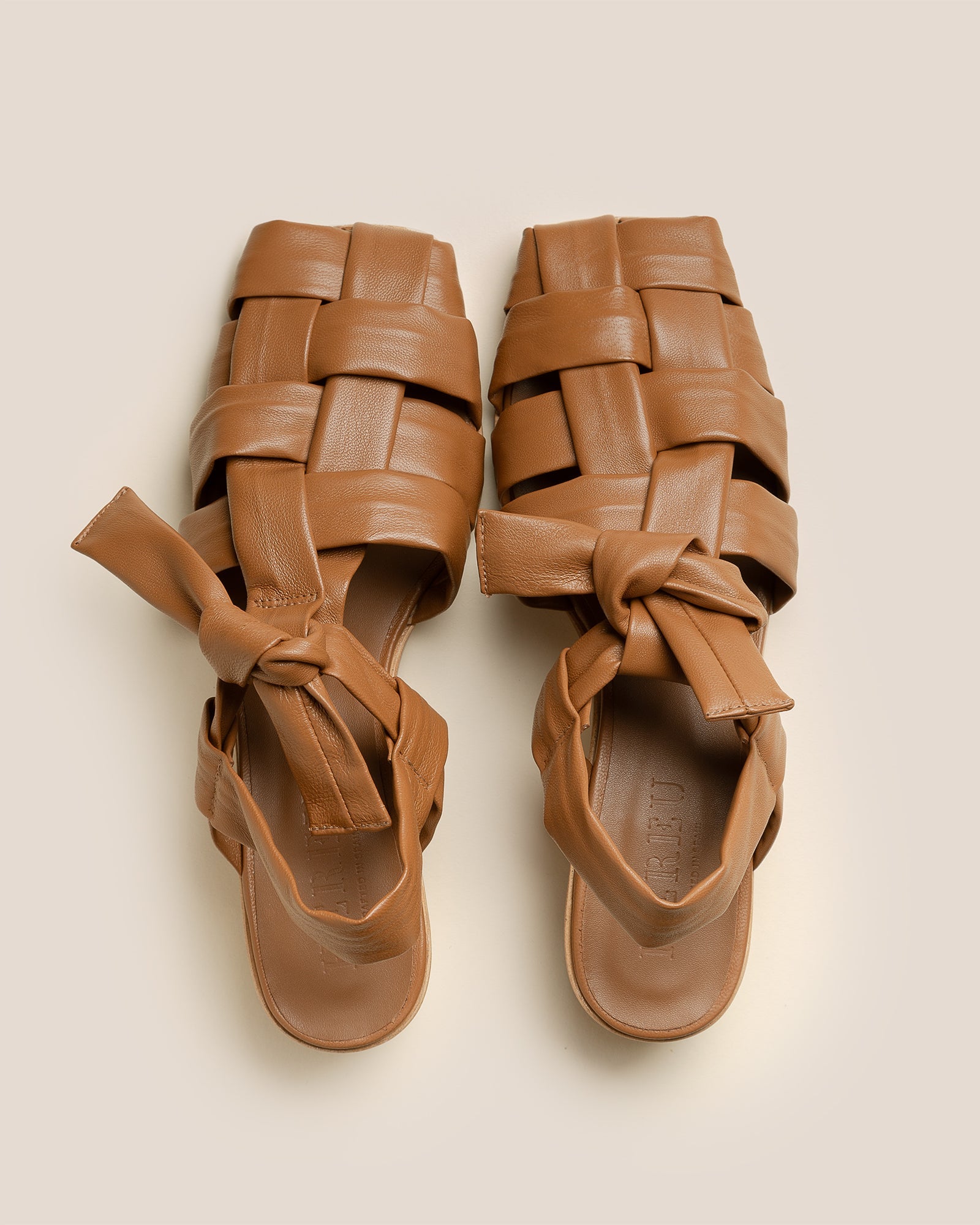 BENA HEELED - Interwoven Knotted T-bar Heeled Sandal - Hereu outlet