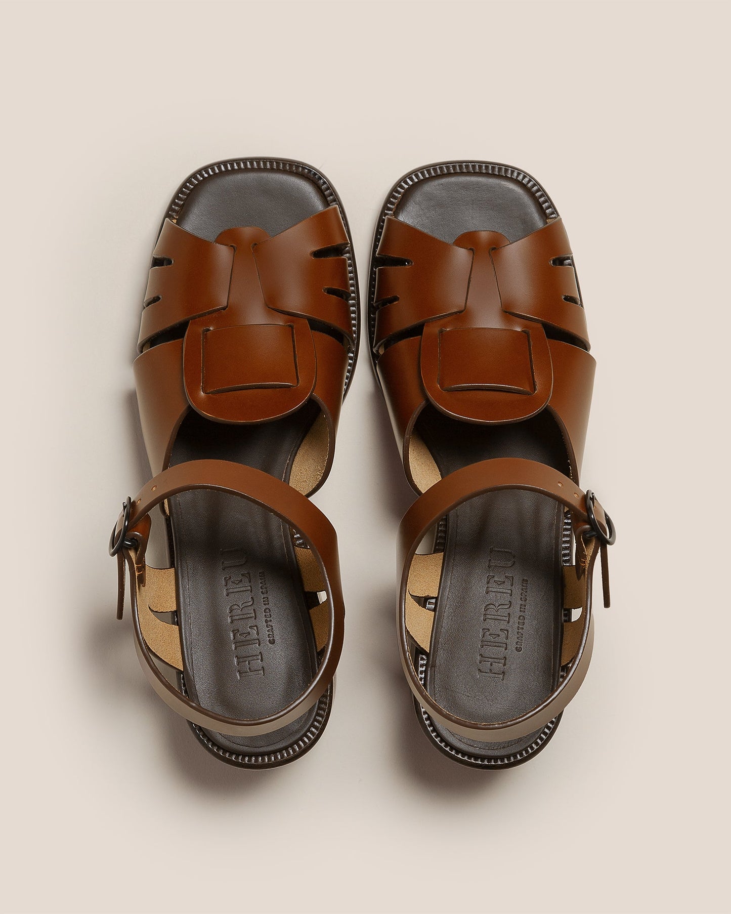 ANCORA SQUARED HEELED - Open-Toe Fisherman Sandal - Hereu online