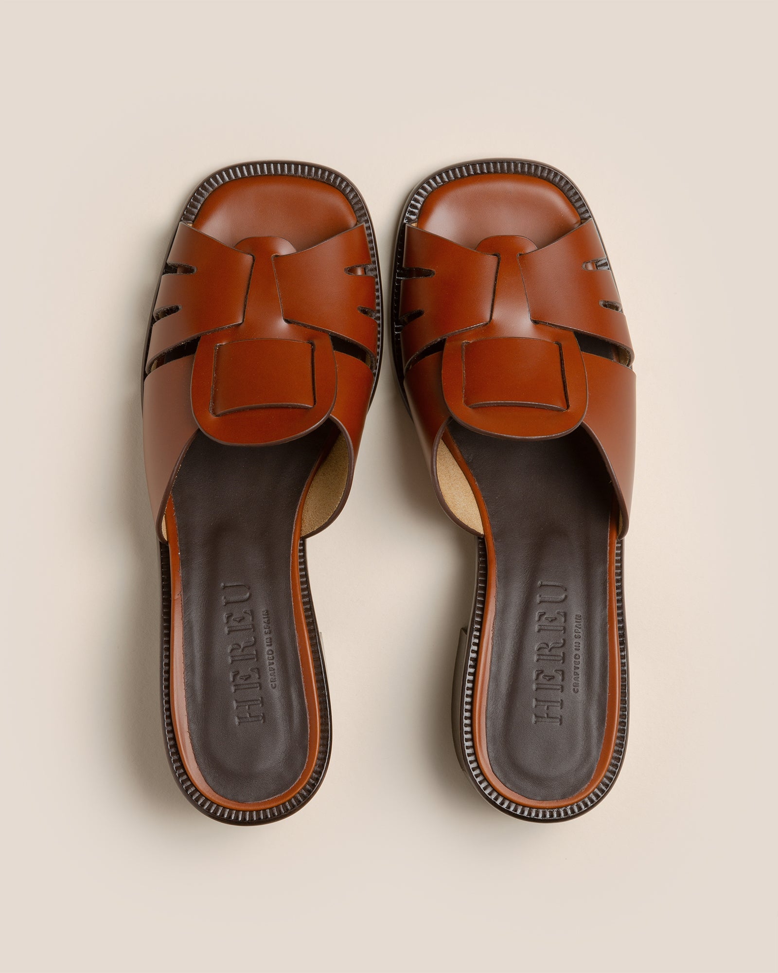 ANCORA SQUARED HEELED SLIDE - Heeled Fisherman Slide - Hereu outlet