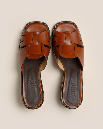 ANCORA SQUARED HEELED SLIDE - Heeled Fisherman Slide - Hereu outlet