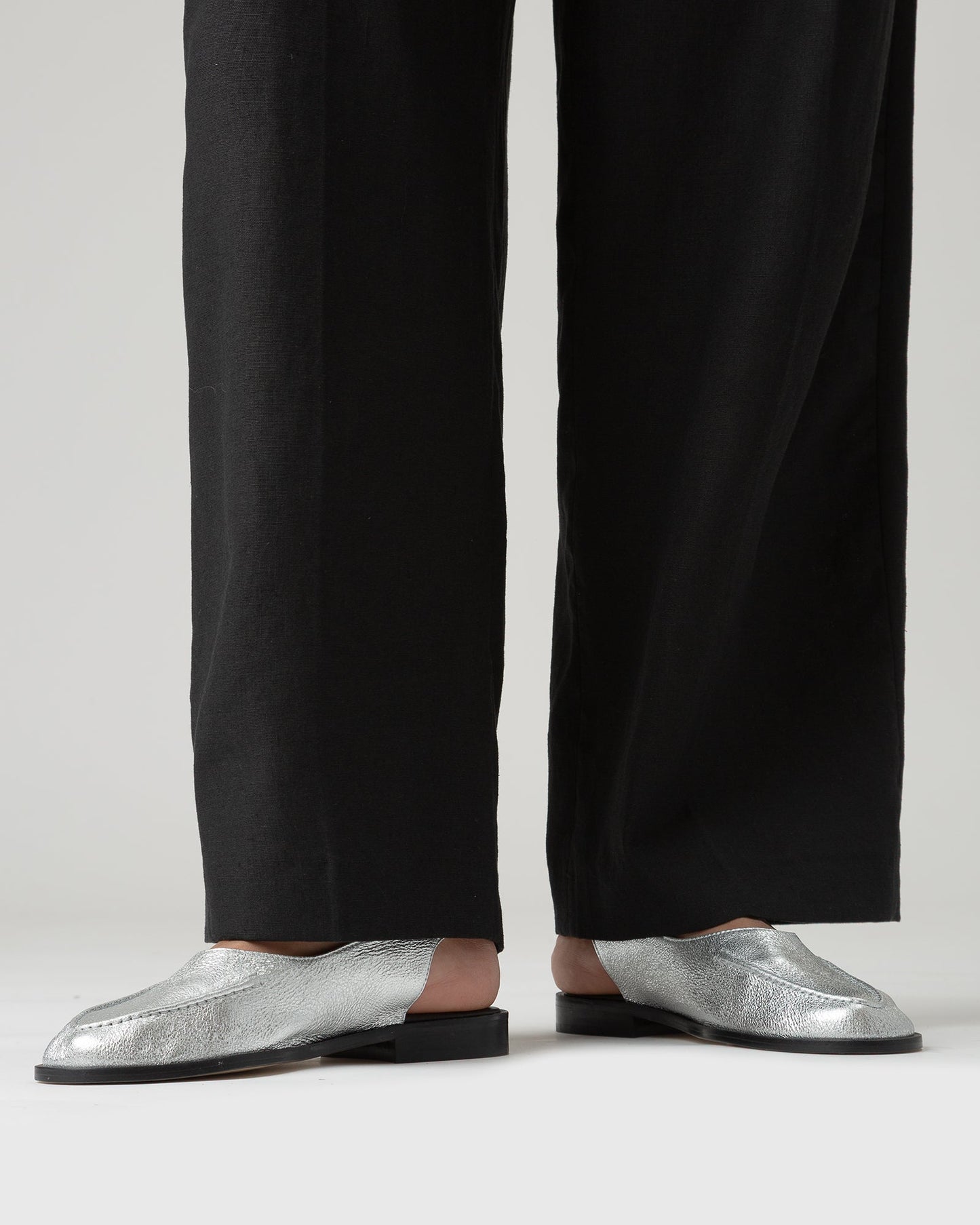 JULIOL SLINGBACK METALLIC - High-Cut Deconstructed Slingback Loafer - Hereu outlet
