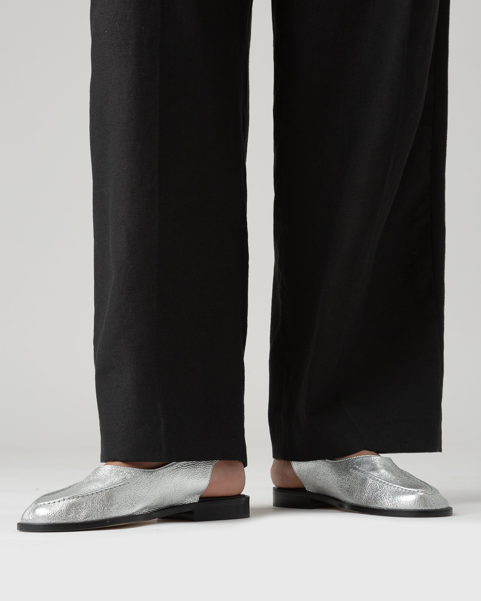 JULIOL SLINGBACK METALLIC - High-Cut Deconstructed Slingback Loafer - Hereu outlet