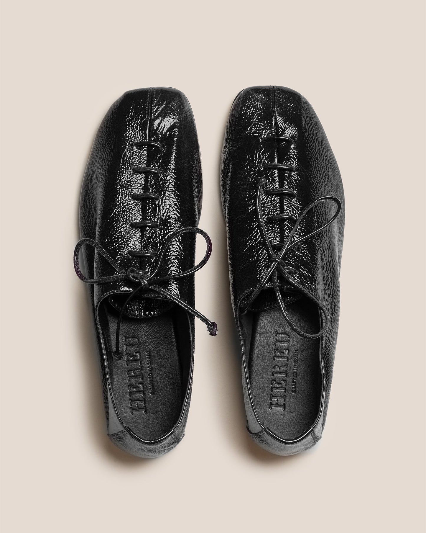 PLEGADA CRINKLED GLOSSY - Deconstructed Lace-up Shoe - Hereu US