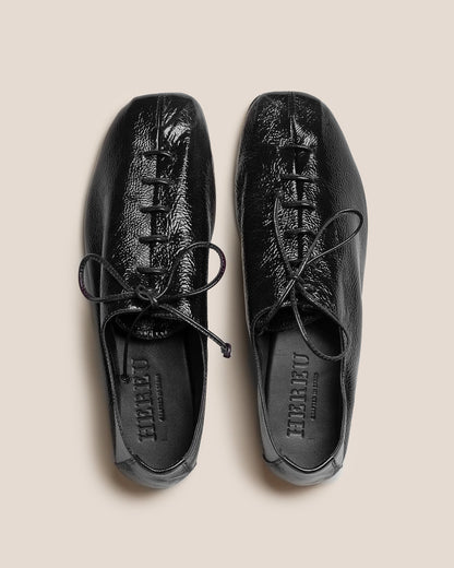 PLEGADA CRINKLED GLOSSY - Deconstructed Lace-up Shoe - Hereu US