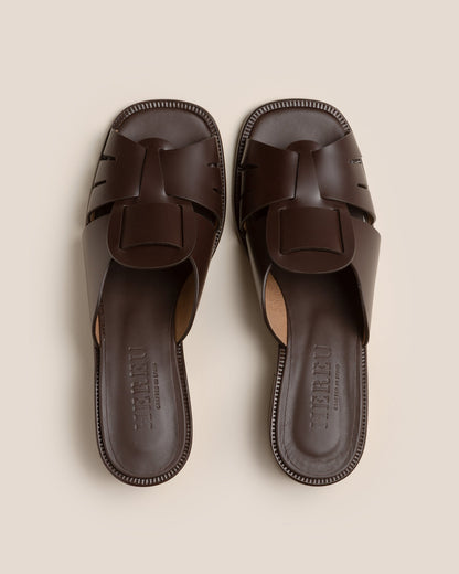 ANCORA SQUARED HEELED SLIDE - Heeled Fisherman Slide - Hereu online