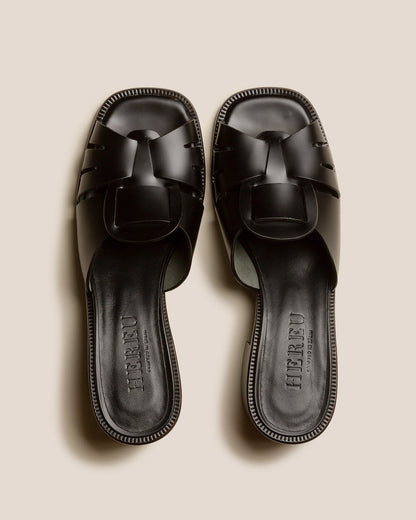 ANCORA SQUARED HEELED SLIDE - Heeled Fisherman Slide - Hereu near me