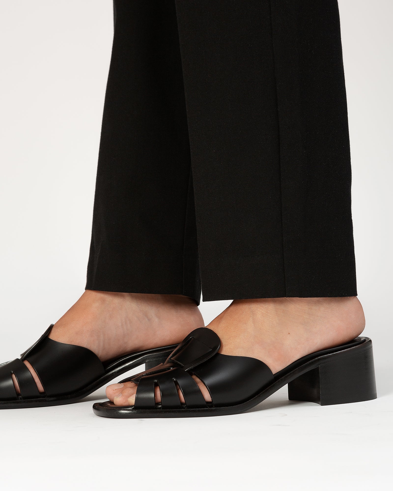 ANCORA SQUARED HEELED SLIDE - Heeled Fisherman Slide - Hereu near me