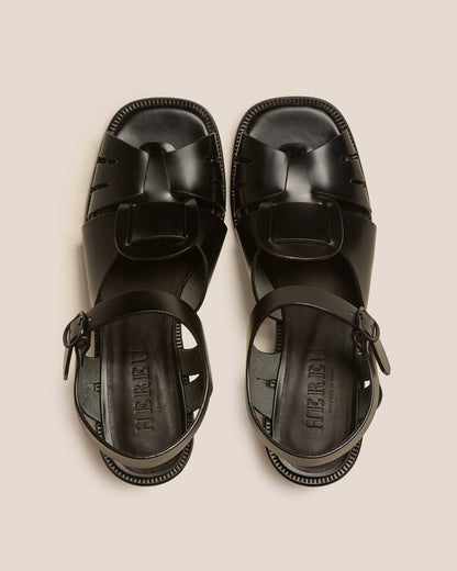 ANCORA SQUARED HEELED - Open-Toe Fisherman Sandal - Hereu for sale