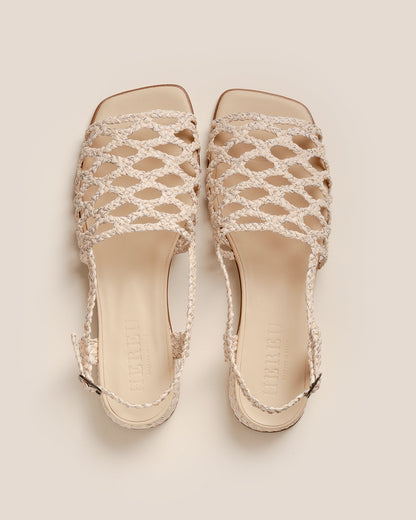ALZIRA RAFFIA LUREX - Woven Slingback Sandal - Hereu near me