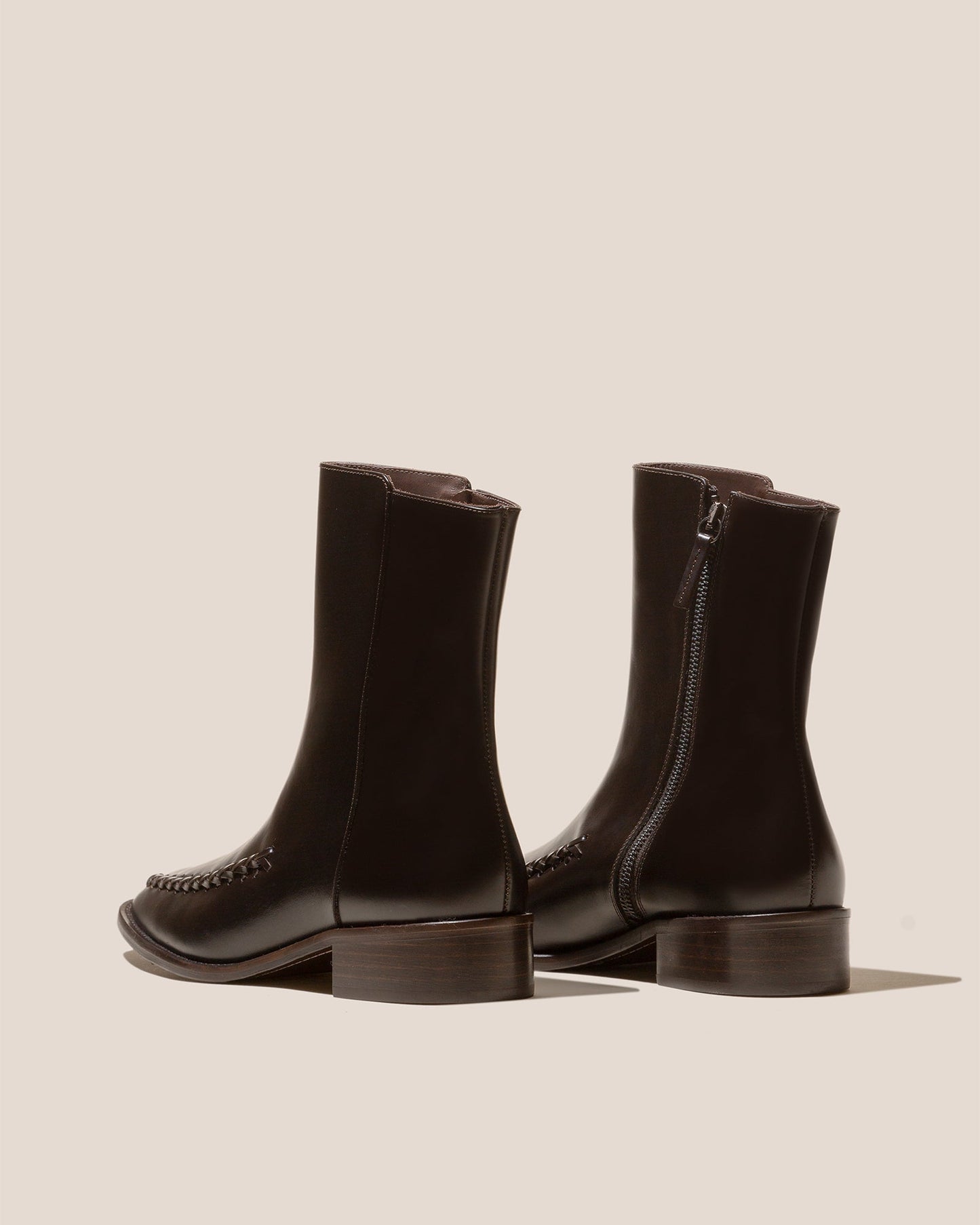 METLA POLISHED - Almond Toe Mid Calf Boot - Hereu for sale