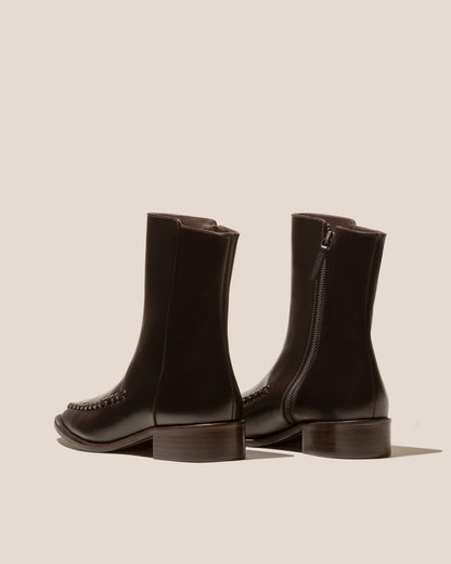 METLA POLISHED - Almond Toe Mid Calf Boot - Hereu for sale