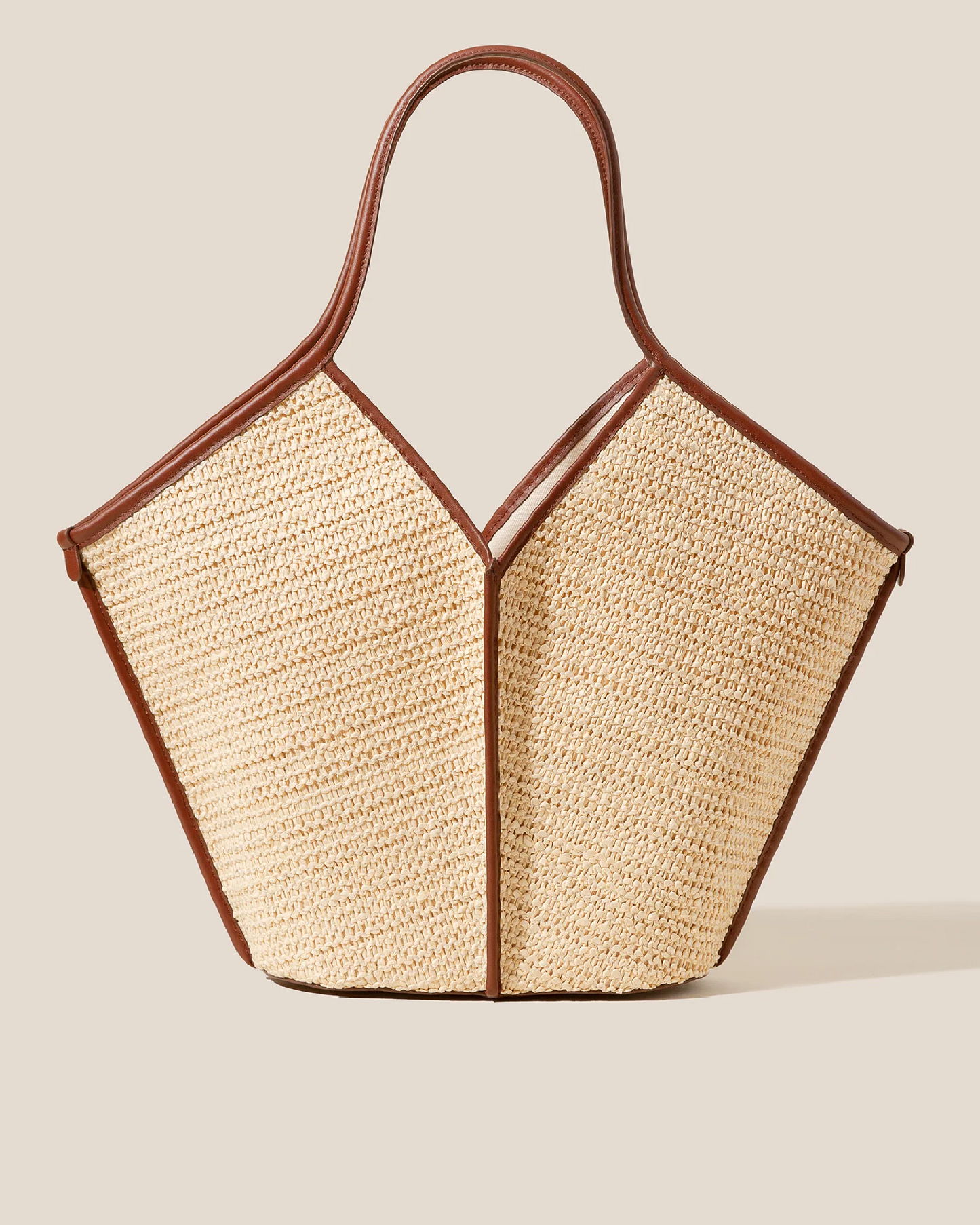 CALELLA RAFFIA - Leather-trimmed Tote Bag - Hereu outlet