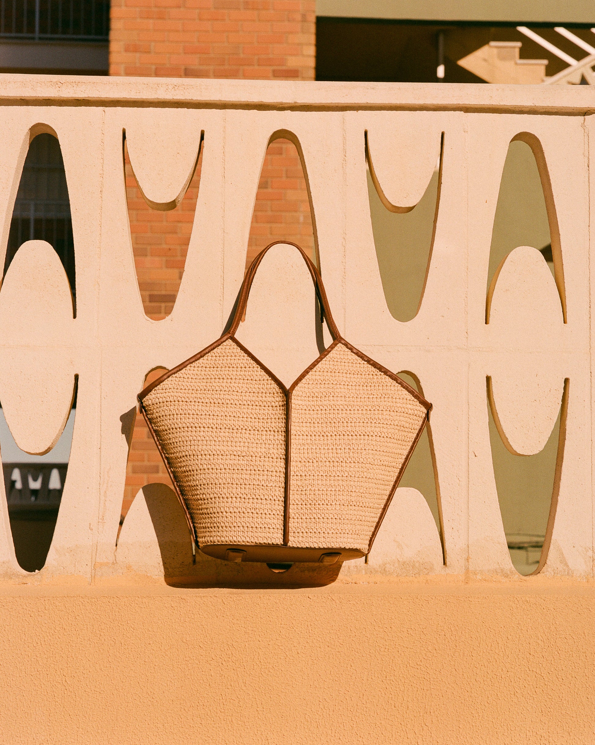 CALELLA RAFFIA - Leather-trimmed Tote Bag - Hereu outlet