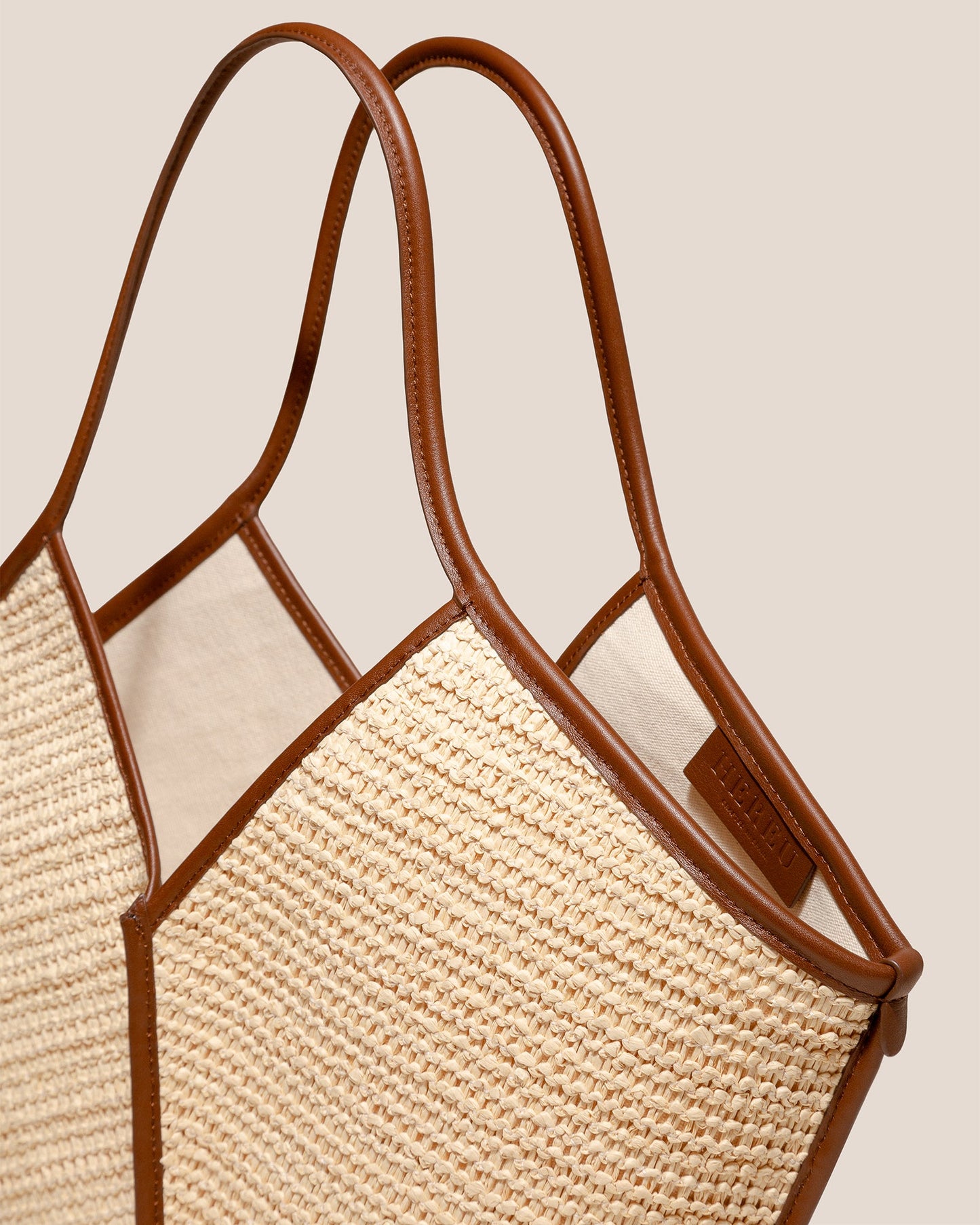CALELLA RAFFIA - Leather-trimmed Tote Bag - Hereu outlet