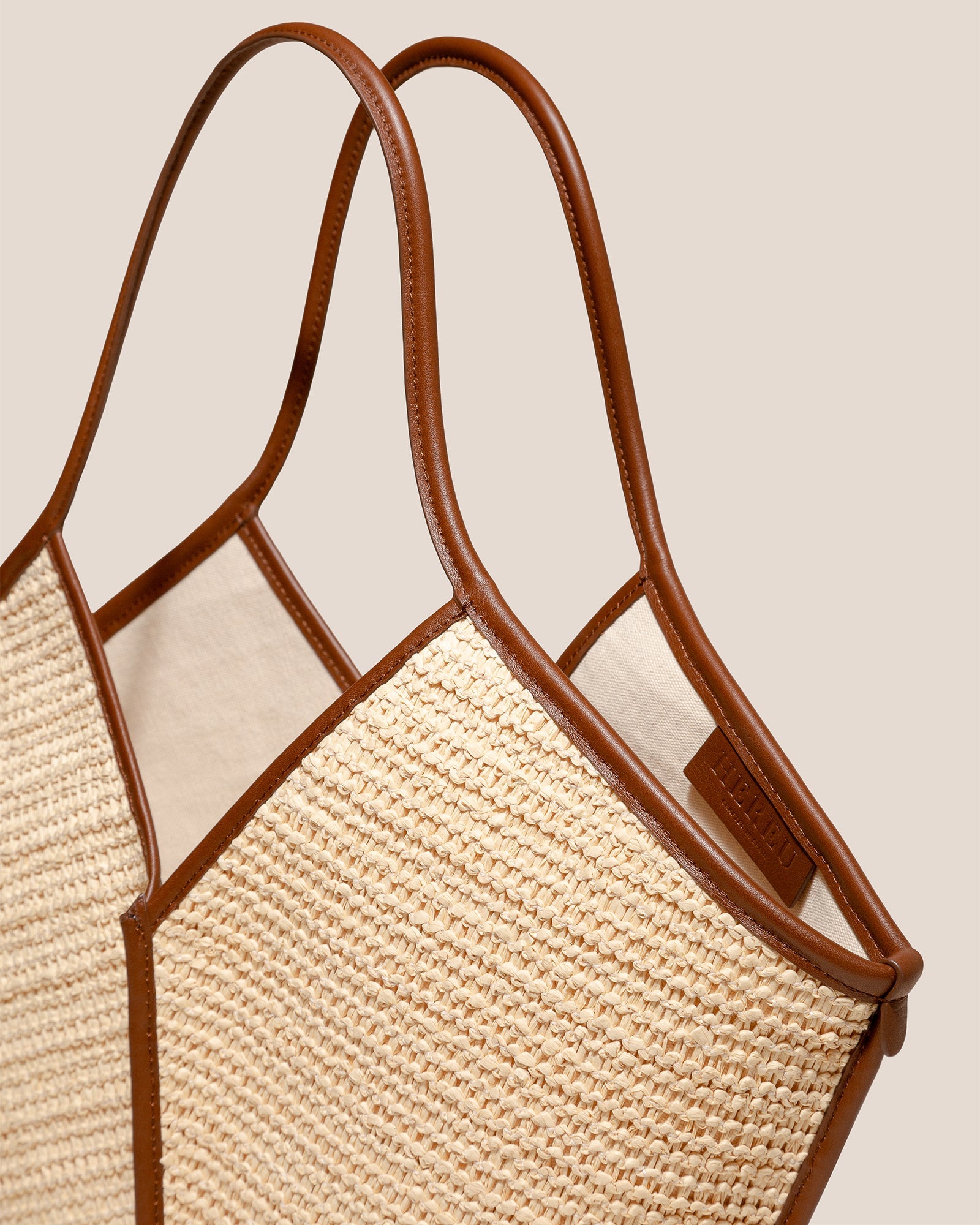 CALELLA RAFFIA - Leather-trimmed Tote Bag - Hereu outlet