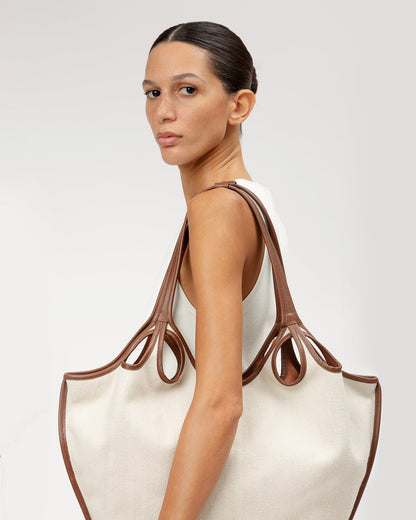 ESCALA LINEN - Cut-Out Tote Bag - Hereu on sale