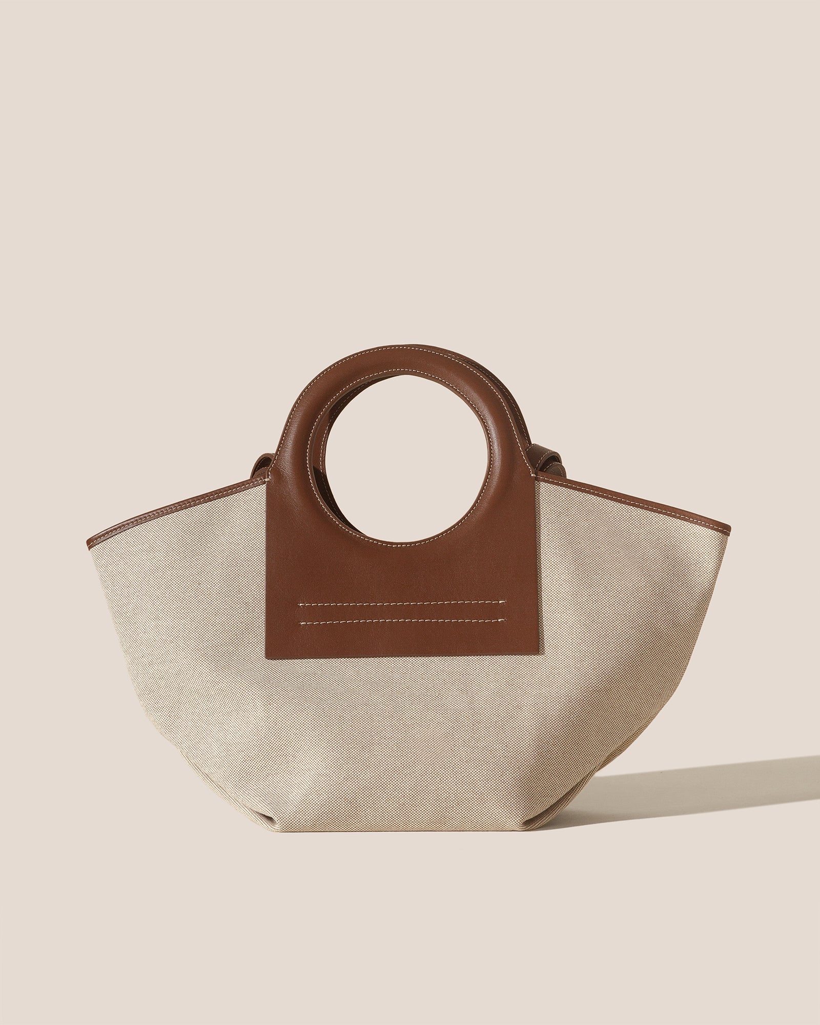 CALA S - Leather-trimmed Canvas Tote Bag - Hereu online