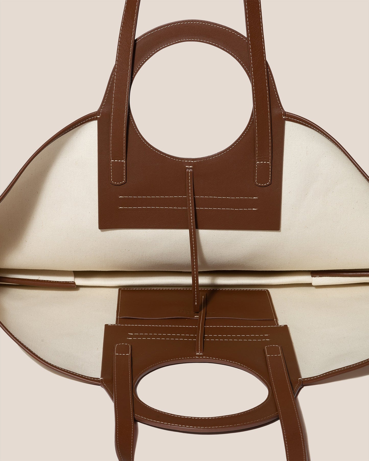 CALA S - Leather-trimmed Canvas Tote Bag - Hereu online