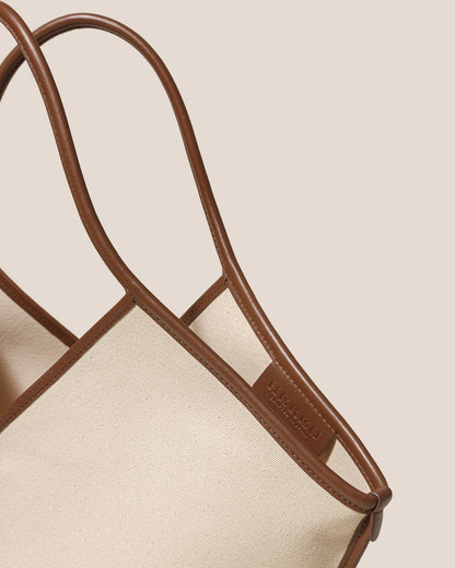 CALELLA - Leather-trimmed Organic Cotton Tote Bag - Hereu near me