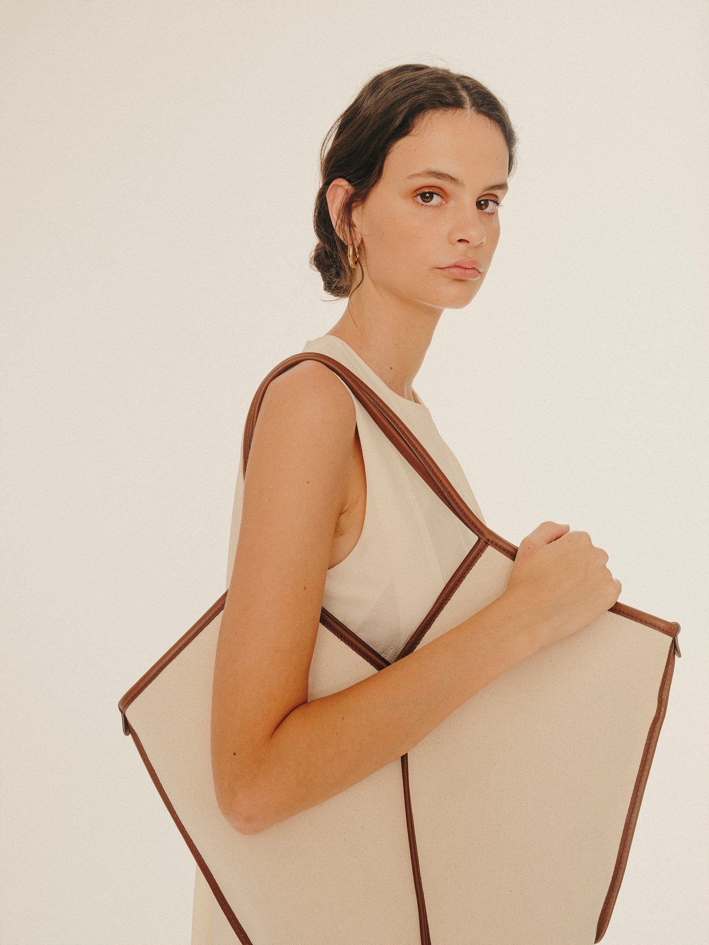 CALELLA - Leather-trimmed Organic Cotton Tote Bag - Hereu near me