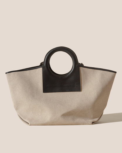 CALA L - Leather-trimmed Canvas Tote Bag - Hereu sale
