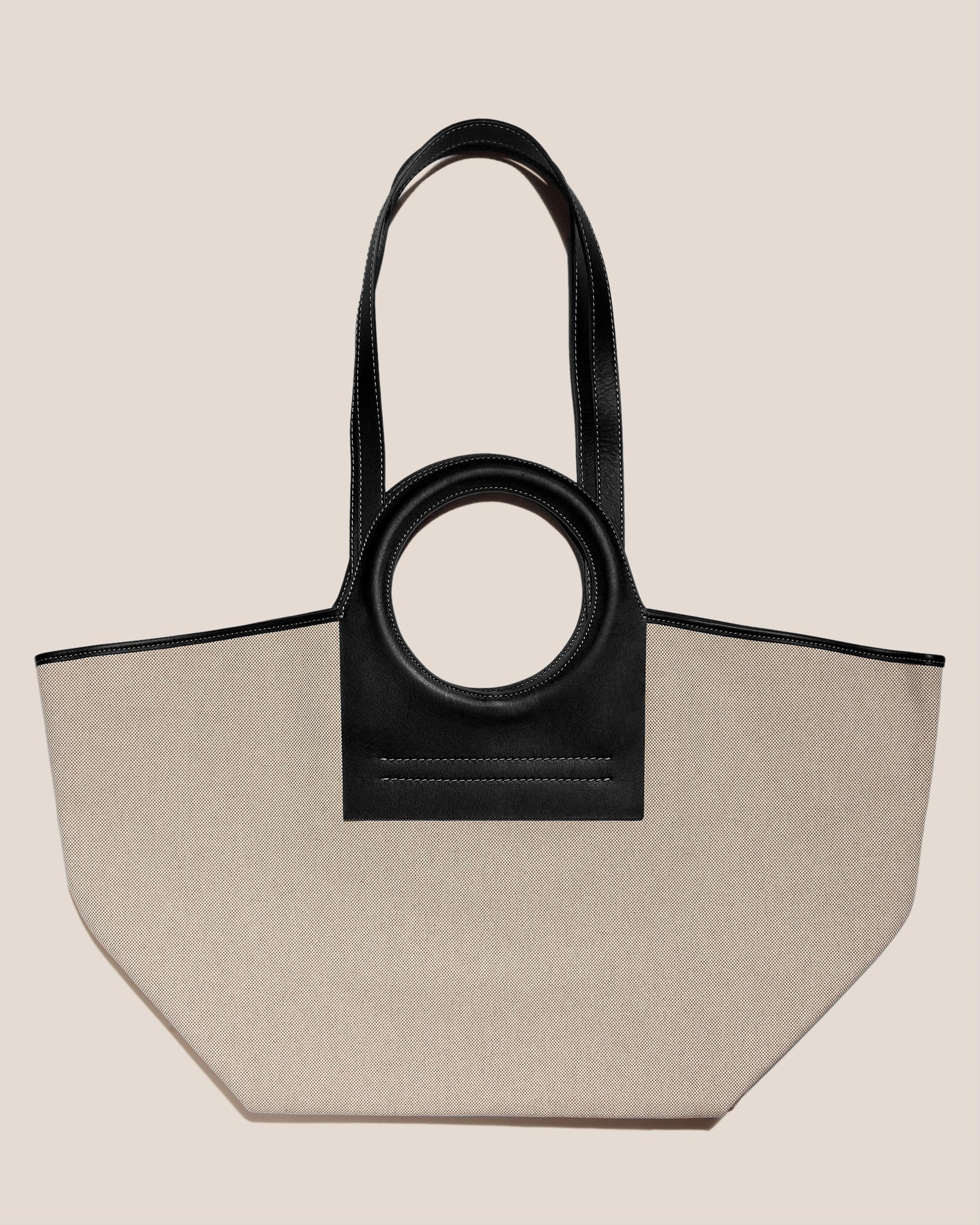 CALA L - Leather-trimmed Canvas Tote Bag - Hereu sale