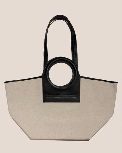 CALA L - Leather-trimmed Canvas Tote Bag - Hereu sale
