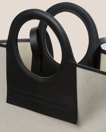 CALA L - Leather-trimmed Canvas Tote Bag - Hereu sale