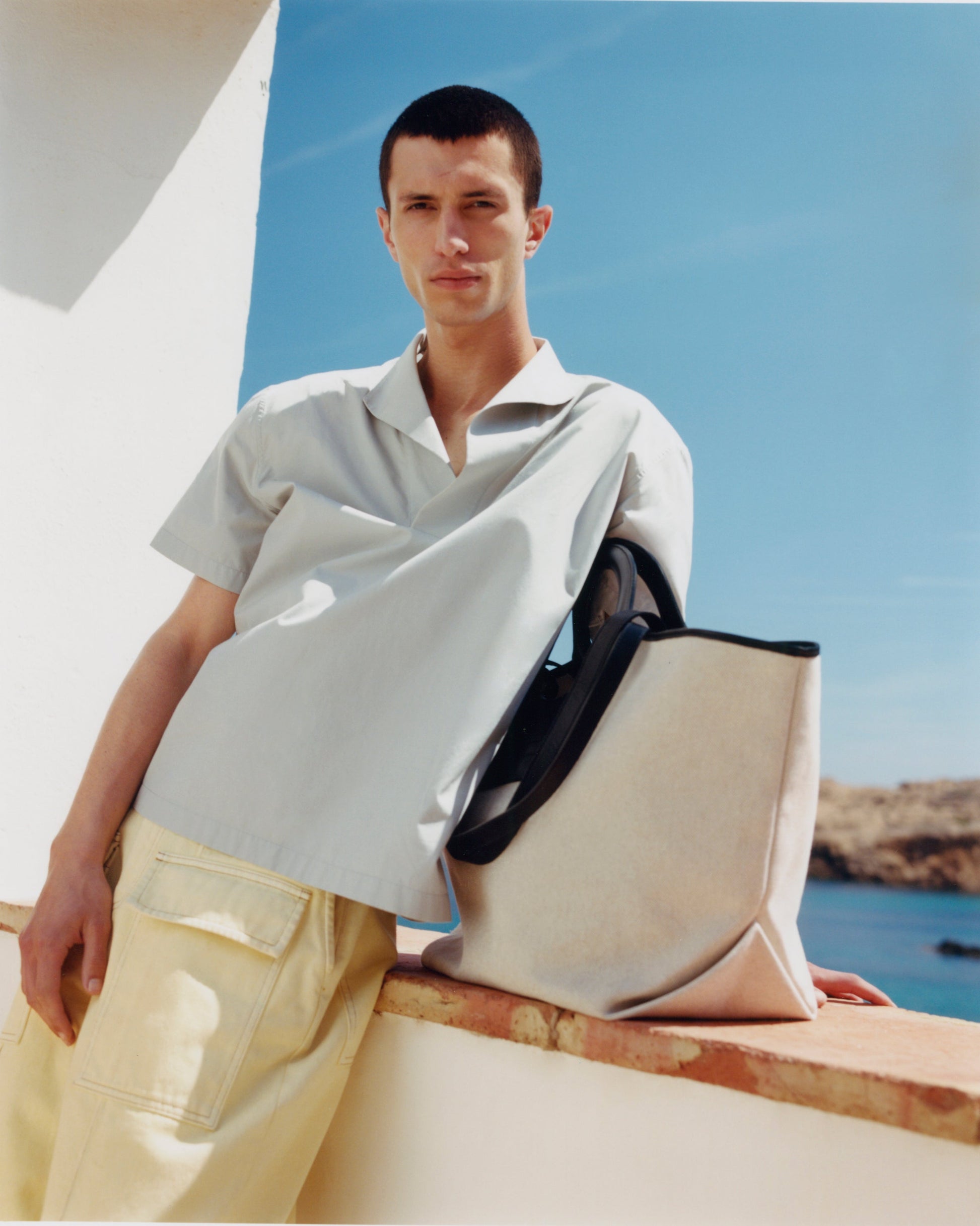 CALA L - Leather-trimmed Canvas Tote Bag - Hereu sale